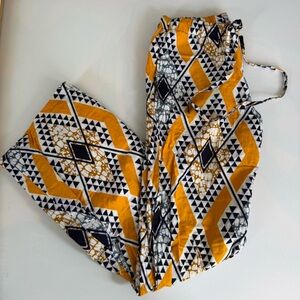 Geometric Patterned Pants in Yellow and Black